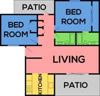 This image is the visual schematic representation of Floorplan C in Greentree Park Apartments.